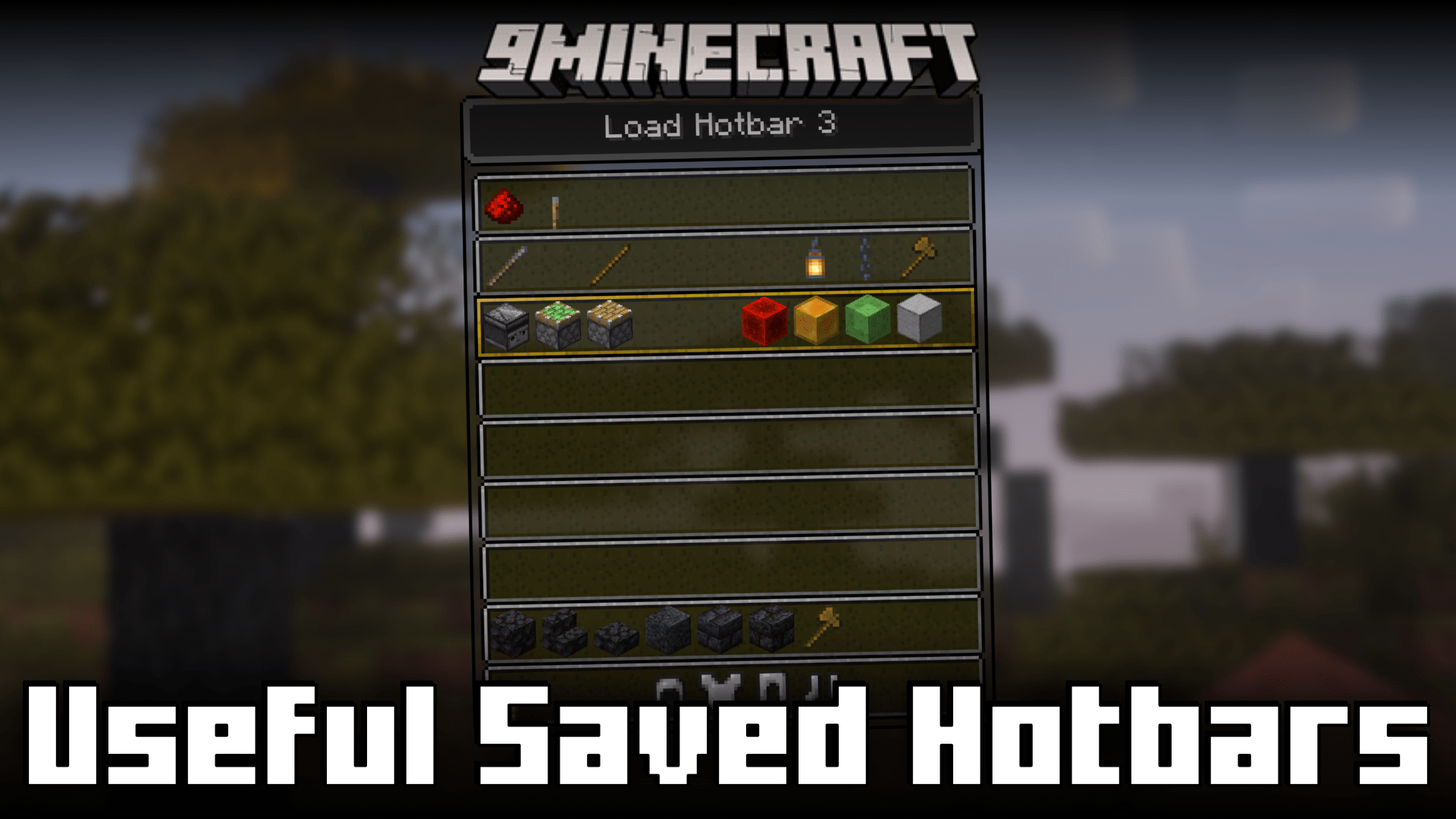 Useful Saved Hotbars Mod (1.21.1, 1.20.1) - Switch Saved Hotbars 