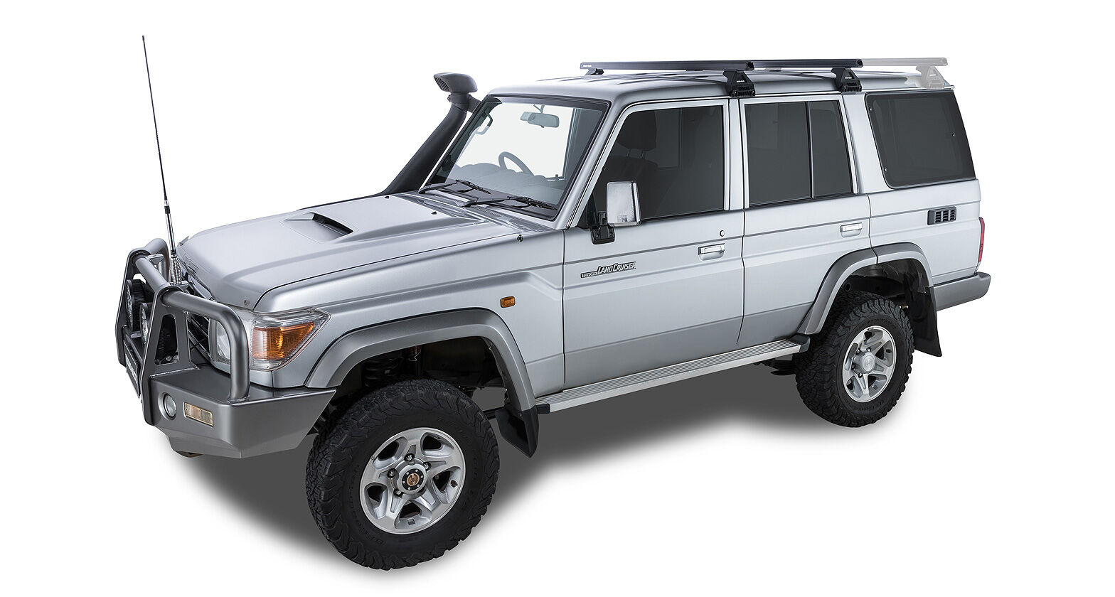 Rhino Rack HD Black 2 Bar Roof Rack for TOYOTA Land Cruiser 76 Series
