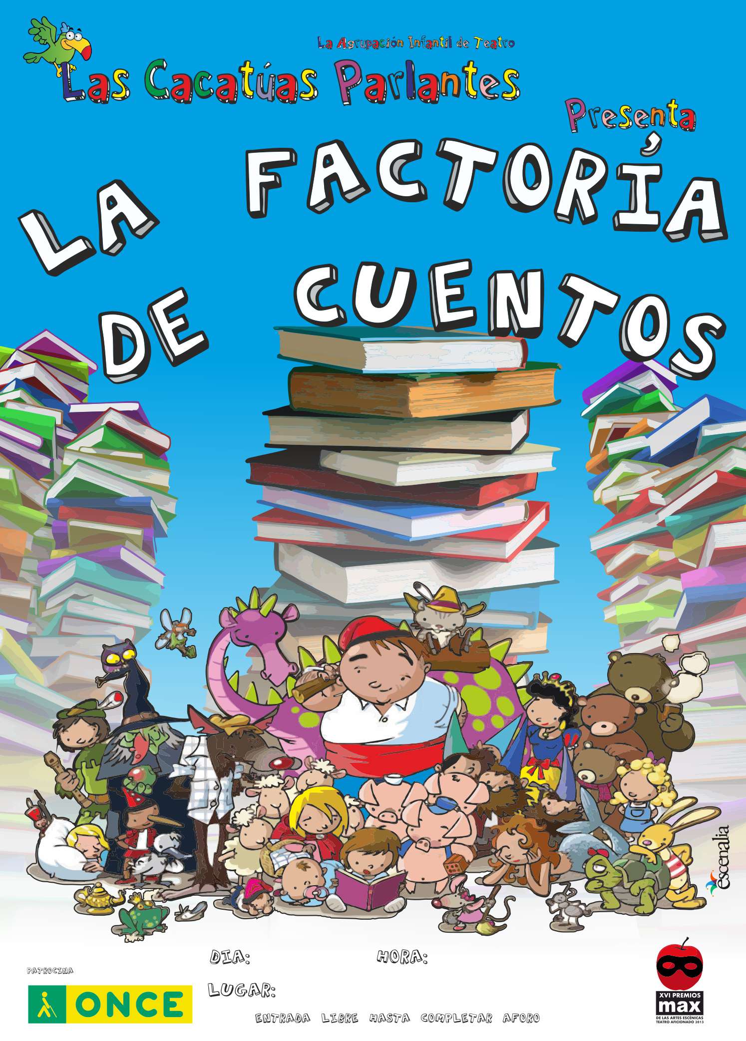 Cartel día mundial de la educación social. "La Factoría de Cuentos" teatro Infantil con motivo del ...