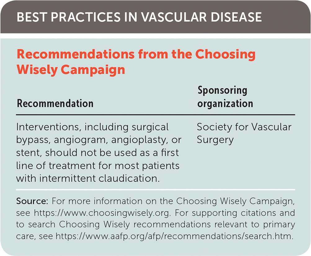 Lower Extremity Peripheral Artery Disease Diagnosis and Treatment AAFP