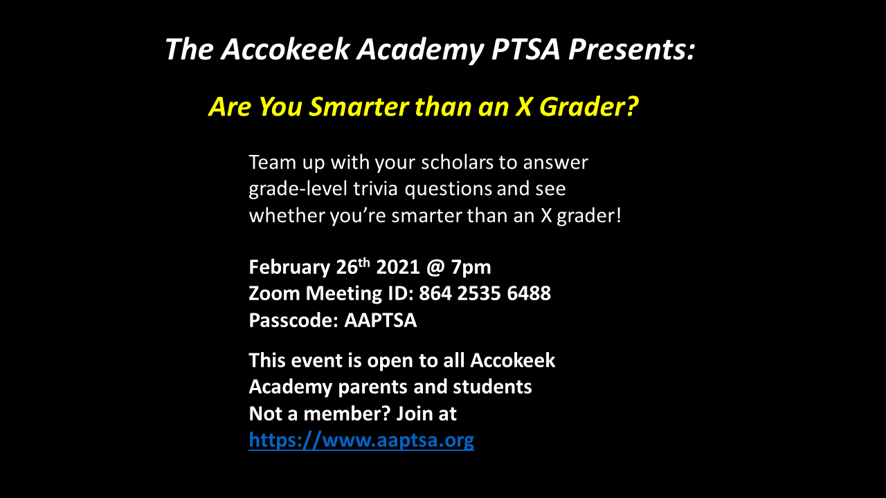 smarterthanxgraderconv1 Accokeek Academy PTSA