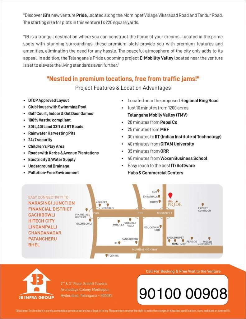 JB infra Group open plots at mominpet Village