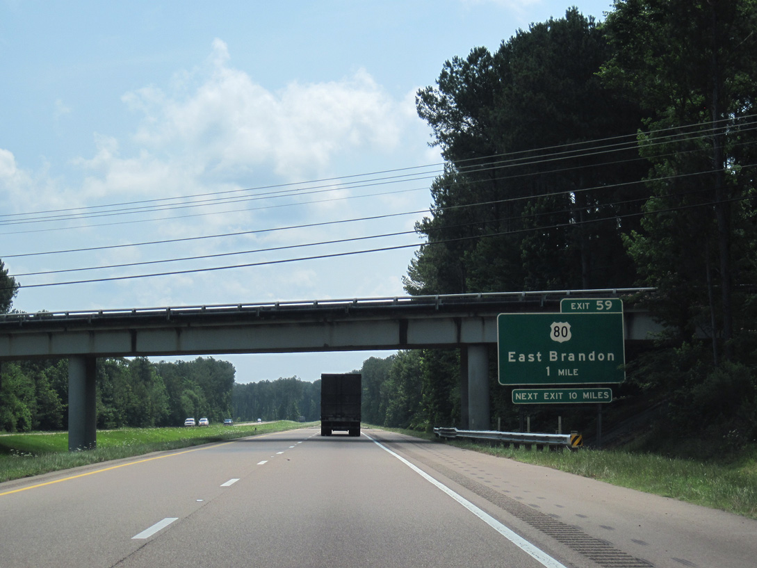 Interstate 20 East Jackson to Pelahatchie AARoads Mississippi