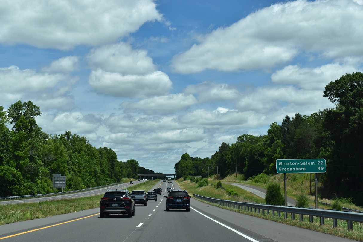 Interstate 40 East Davie County to WinstonSalem AARoads North