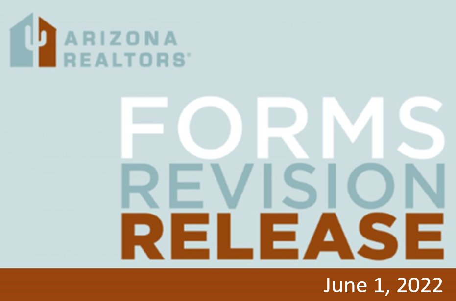 June 1st Form Revision Release Arizona Association of REALTORS