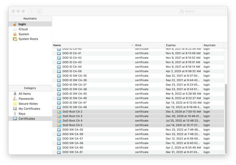 Dod root certificates mac os x - windowstop
