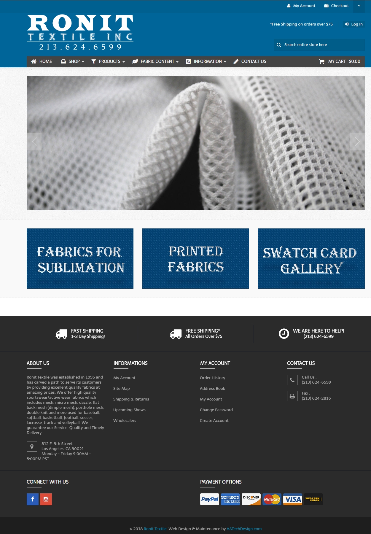Fabric Retail site  Design Los Angeles
