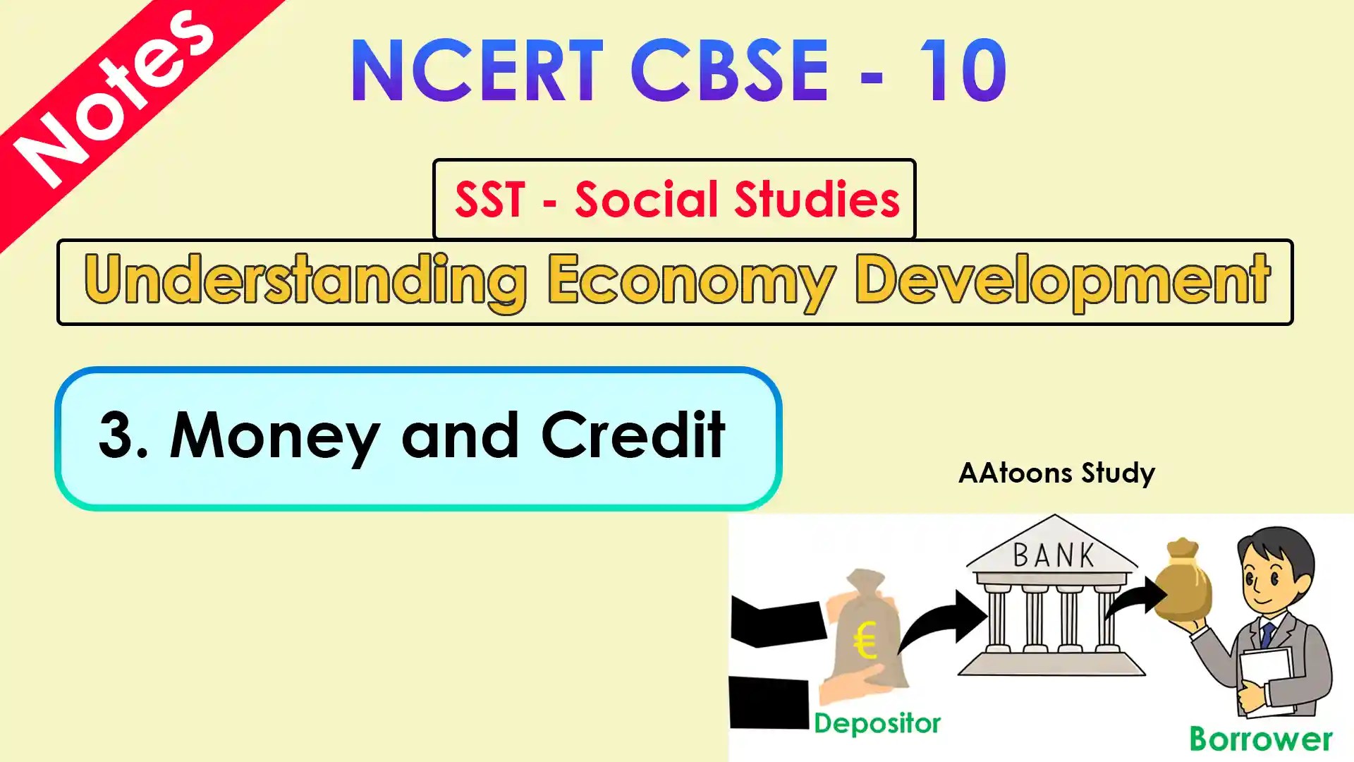 CBSE class 10 Economics chapter 3 Money and Credit Notes