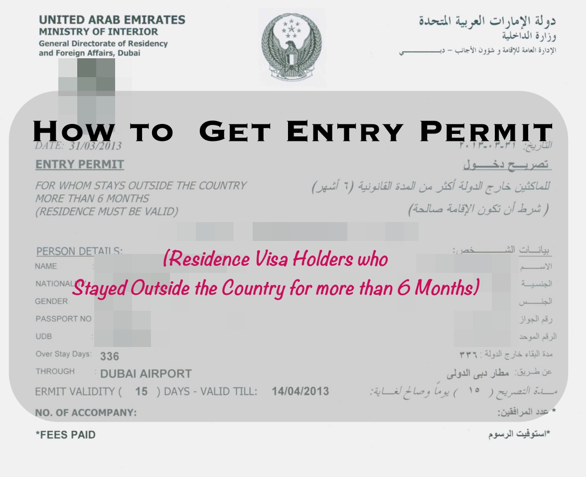How to Get Entry Permit Residence Visa Holders who Stayed out of UAE