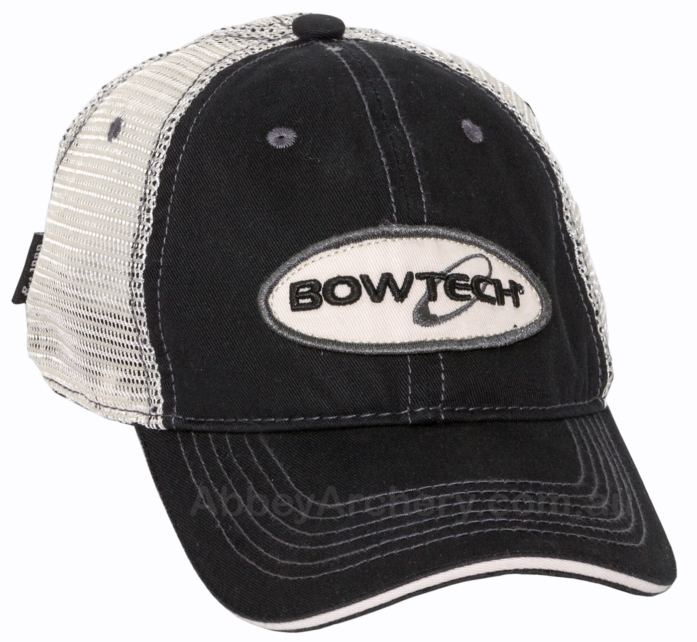 BowTech black and bone mesh cap