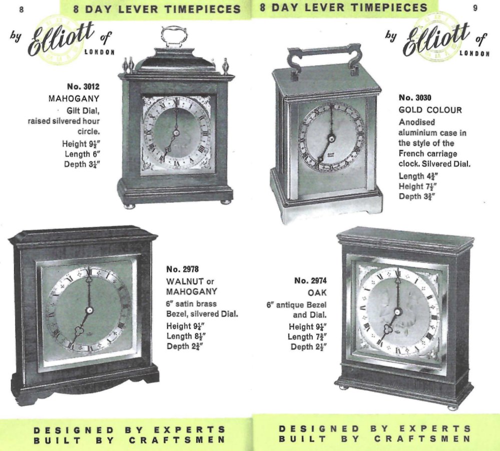 Elliott Clock Catalogue 1974