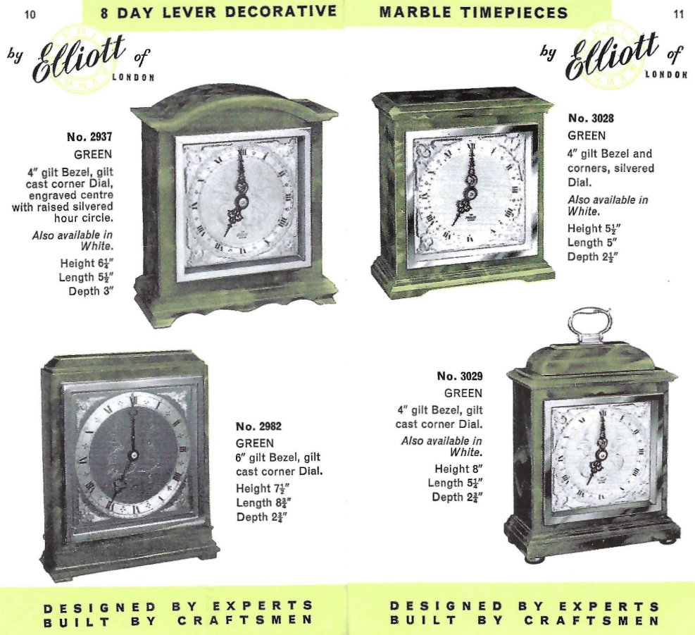 Elliott Clock Catalogue 1974