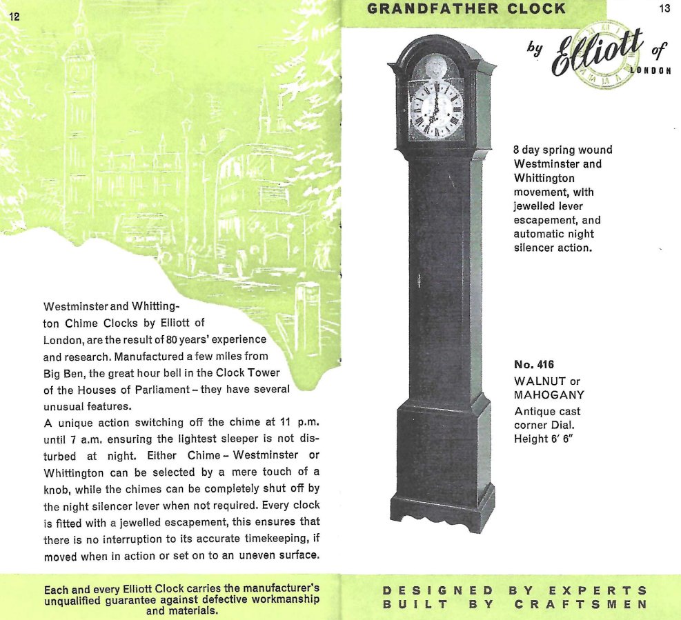 Elliott Clock Catalogue 1974