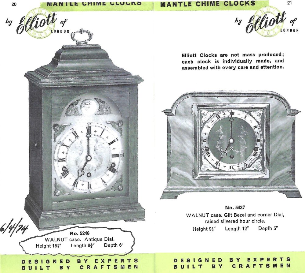 Elliott Clock Catalogue 1974