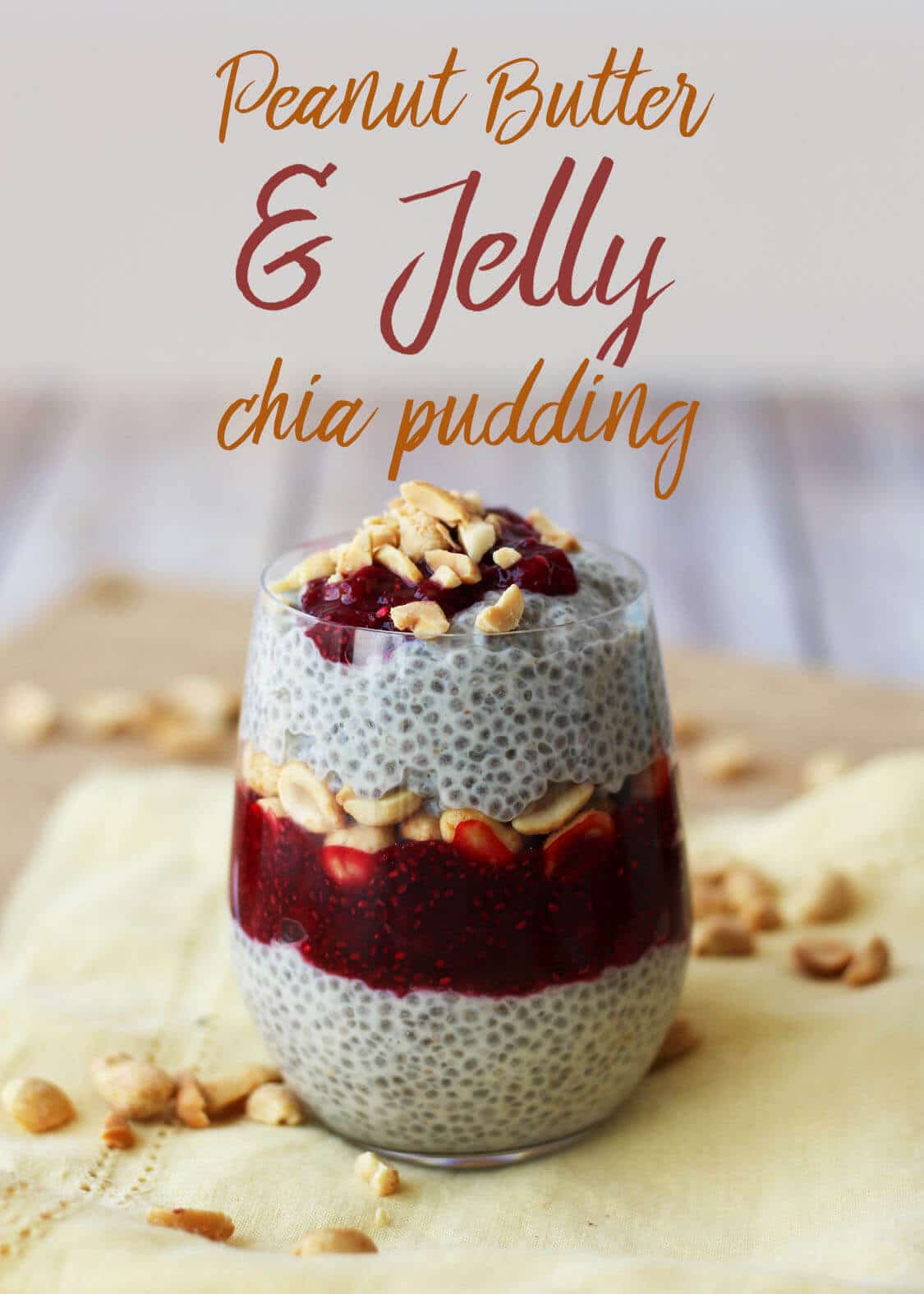 Peanut Butter and Jelly Chia Pudding Healthy, Vegan,Gluten Free