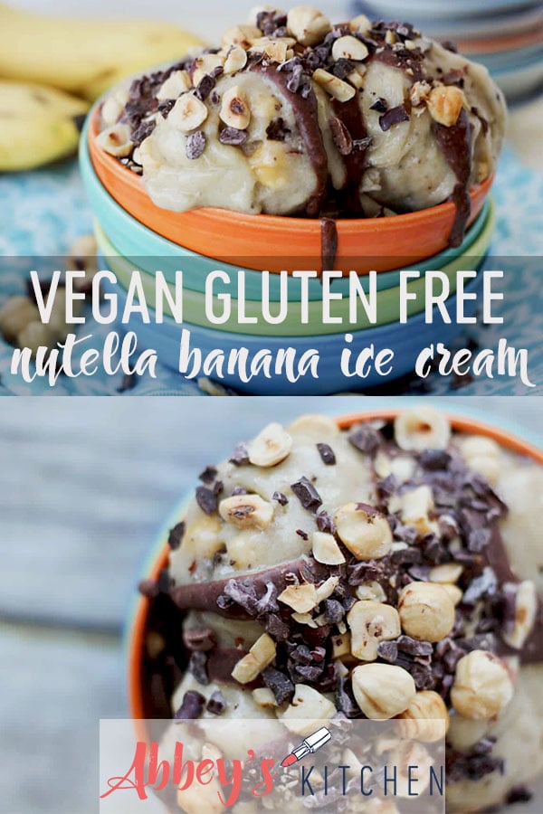 Vegan Nutella Banana Ice Cream Gluten Free & Healthy