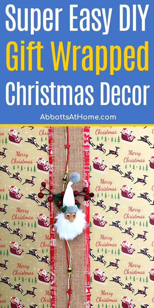 How to Wrap A Picture Frame with Gift Wrap Easy Christmas Wall Art