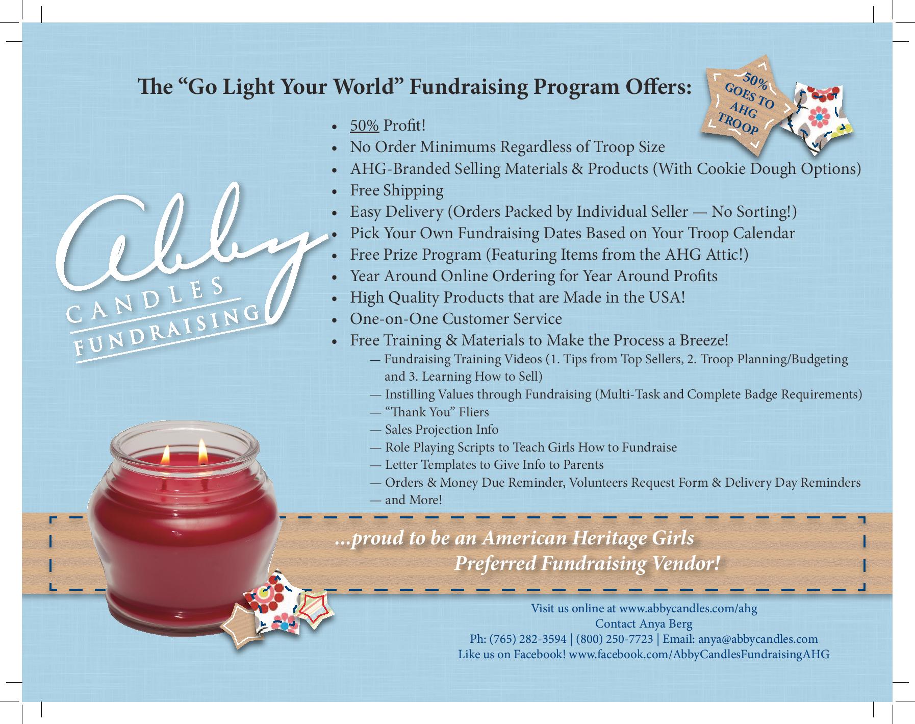 Abby Candles Fundraising for American Heritage Girls