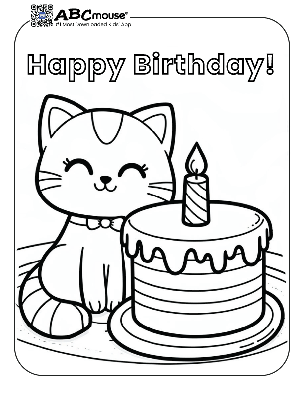 Free Printable Happy Birthday Coloring Pages ABCmouse
