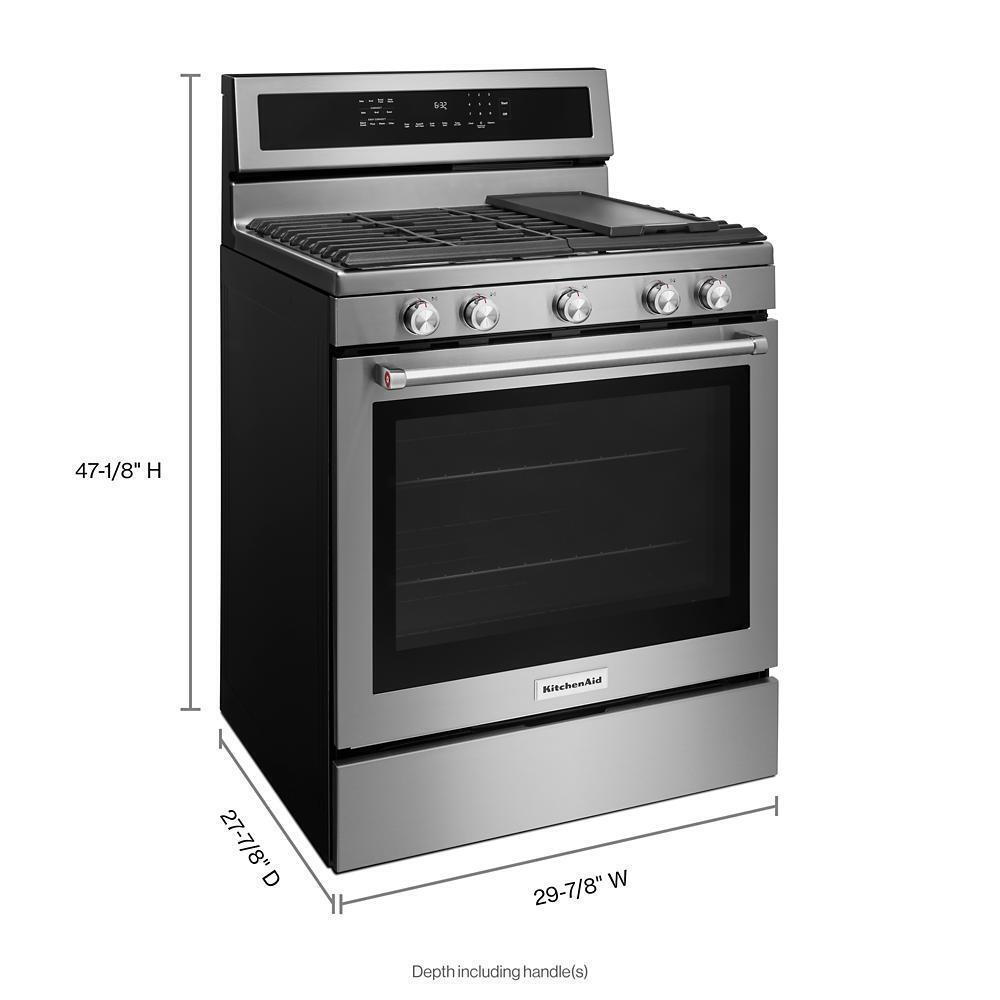 KITCHENAID 30" Five Burner Gas Range with Evenheat true convection