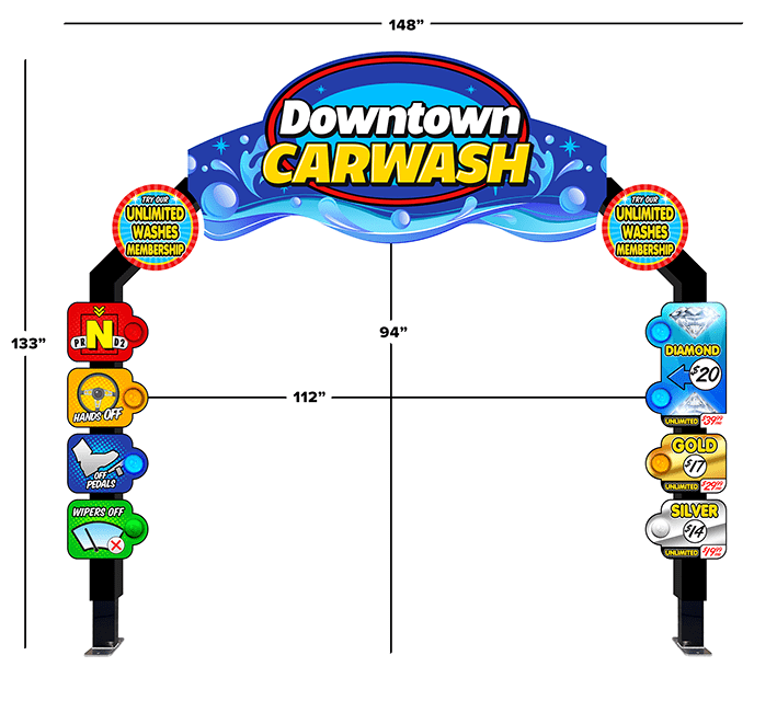 Entry Arch Car Wash Equipment ABC Wash Systems