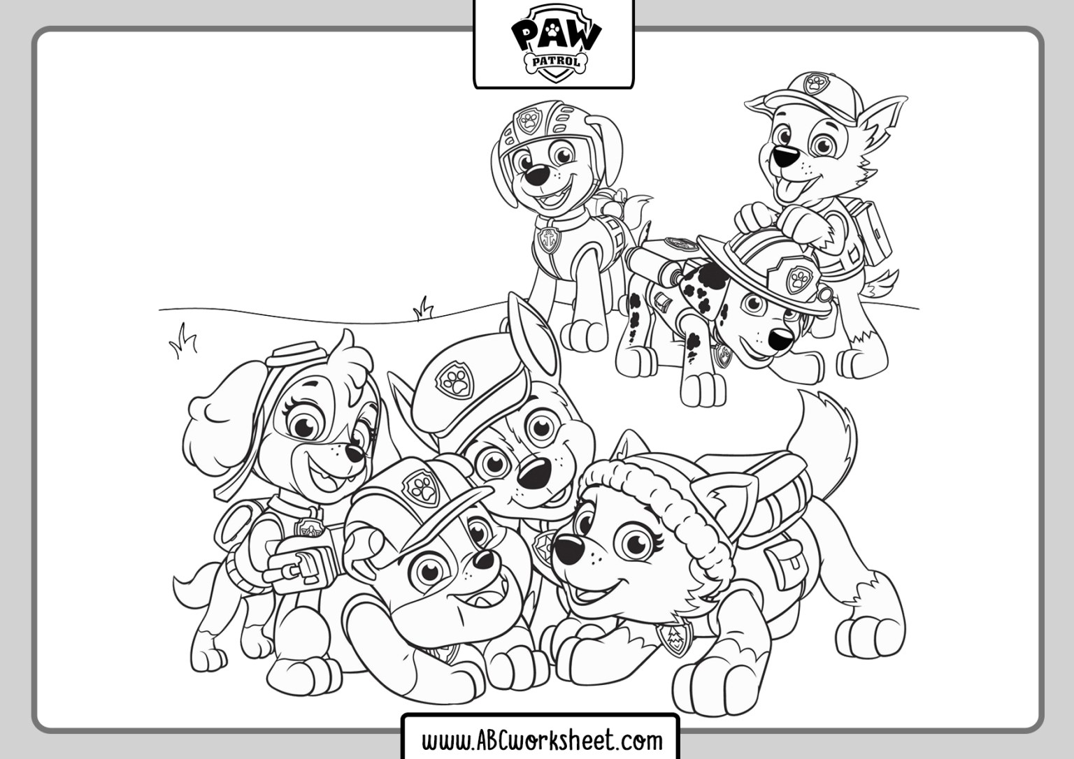paw patrol coloring books abc worksheet