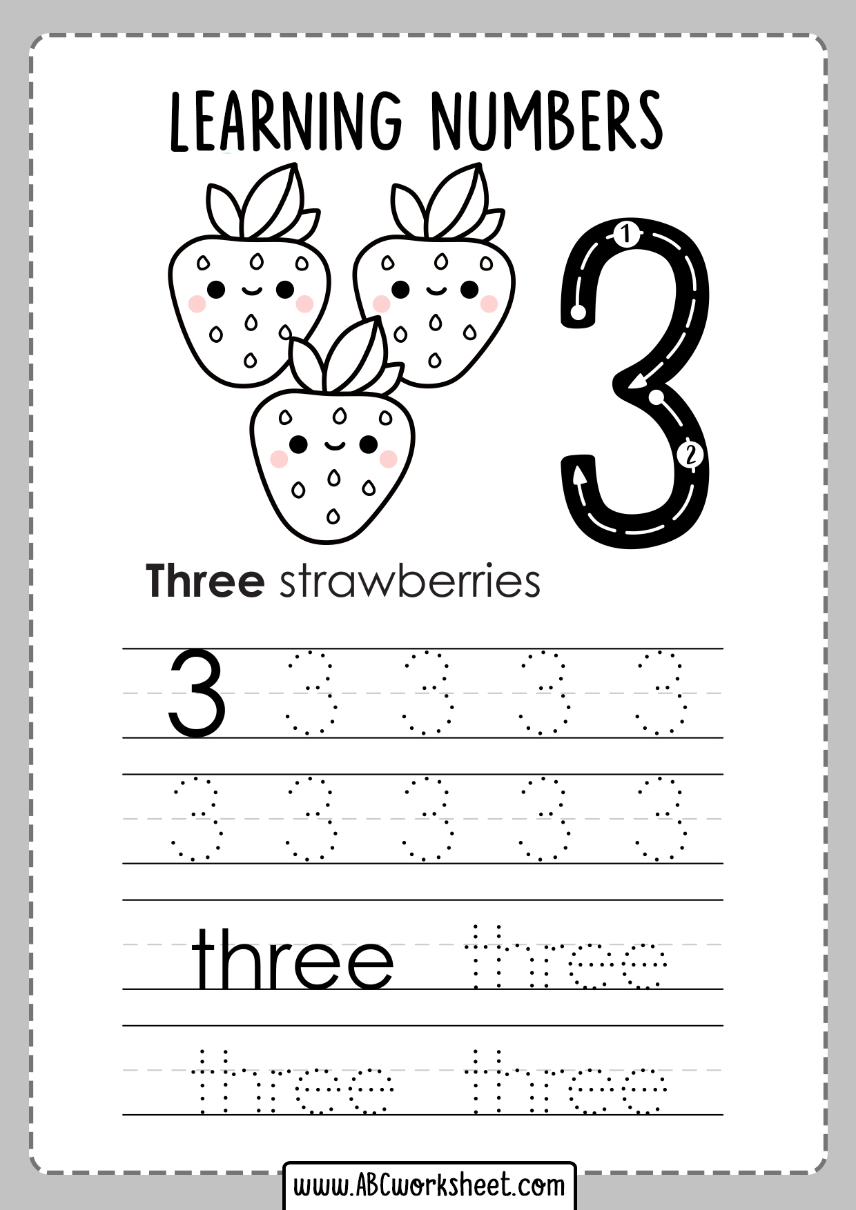 Free Tracing Numbers Worksheets