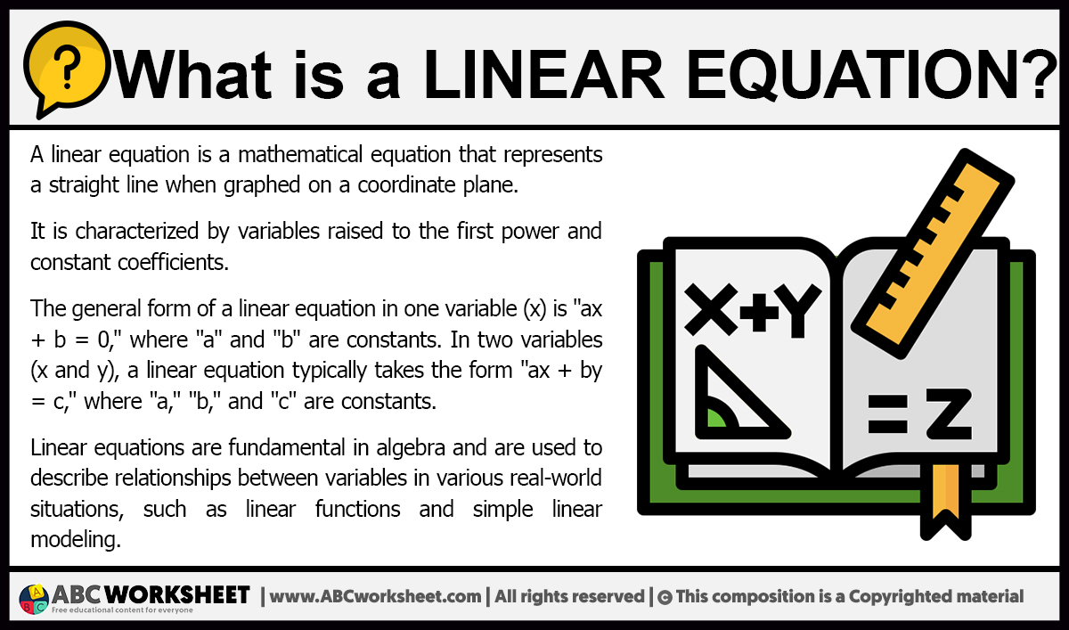 What is a Linear Equation Definition
