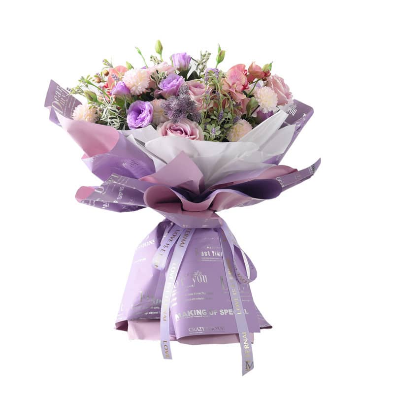 Shining Letter Matte Flower Wrapping Paper Wholesale China Home Decor