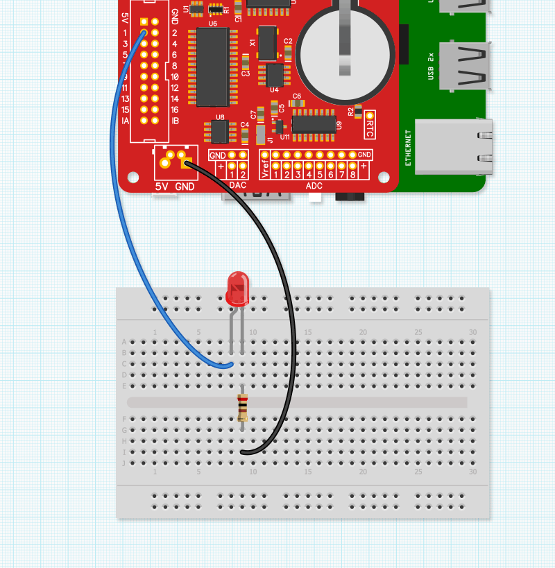 Expander Pi IO Port LED binary counter on a Raspberry Pi