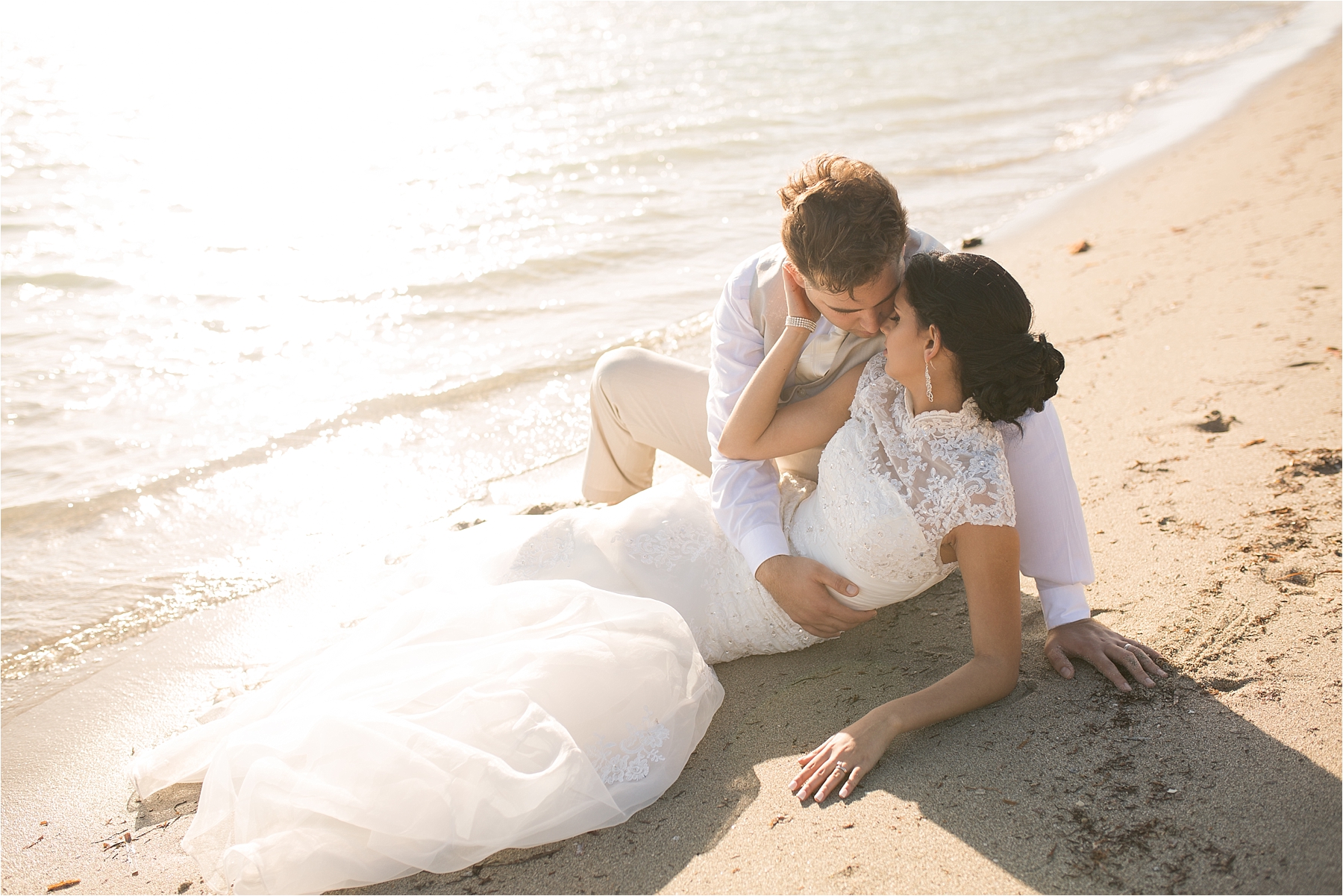 Romantic Beach Wedding Portraits