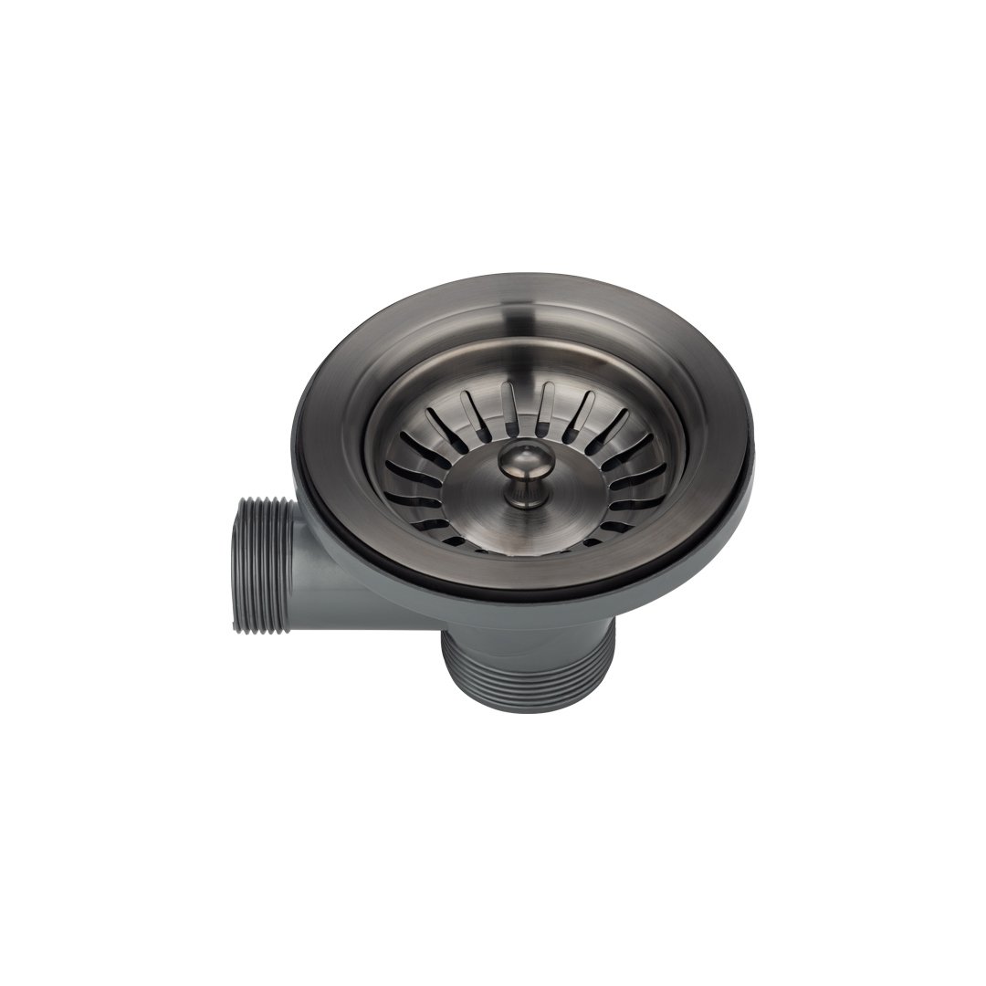 Sink Basket Waste Brushed Gunmetal (with Overflow) ABI Interiors UK