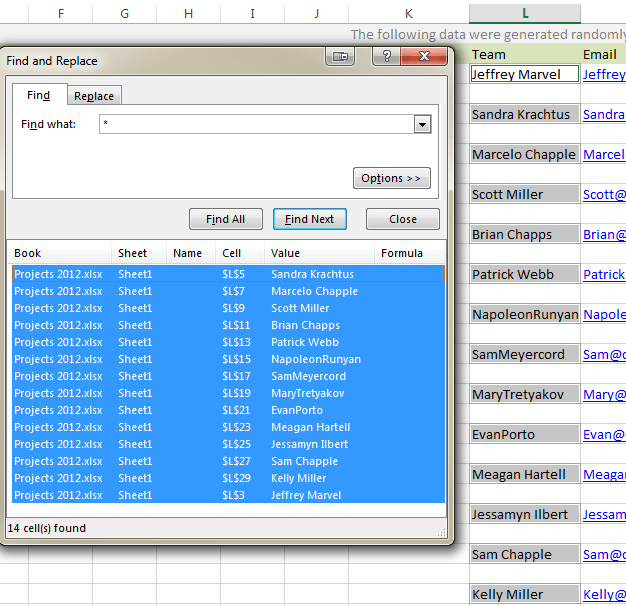 Excel count nonblank cells using Find and Replace or formulas