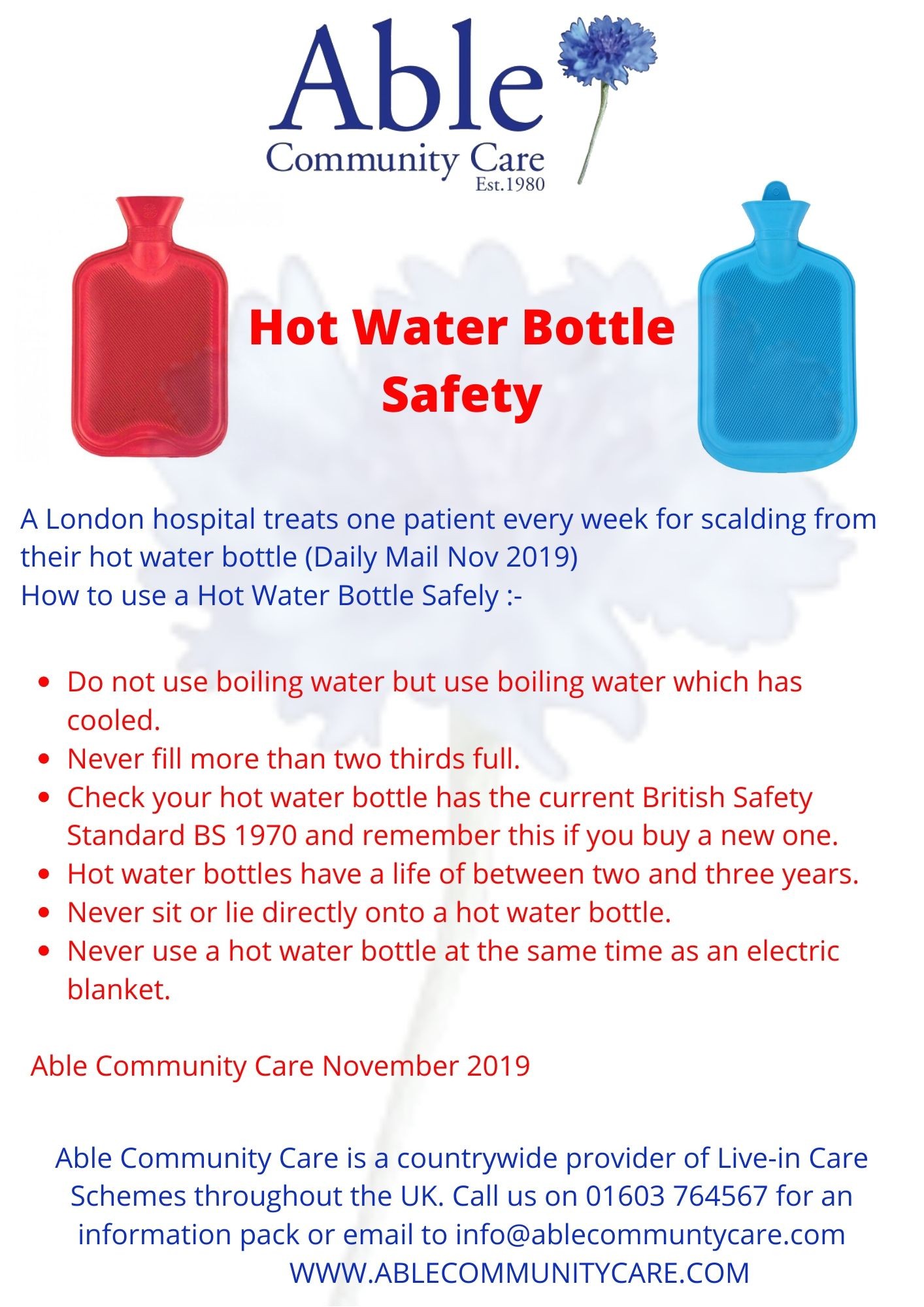 Hot Water Bottle Safety NEWS