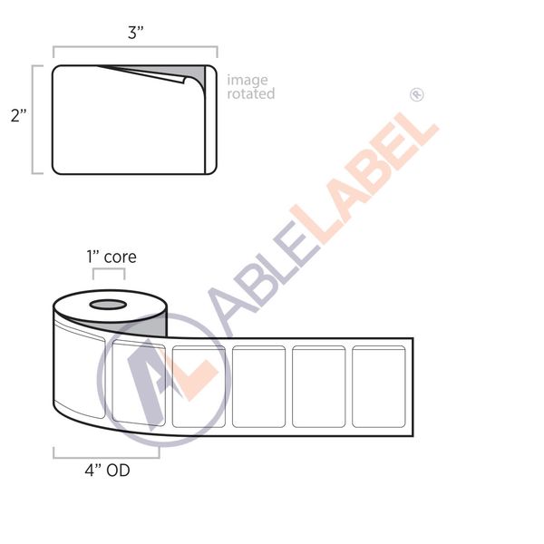 Piggyback Paper Labels Direct Thermal Able Label 3" x 2" Direct