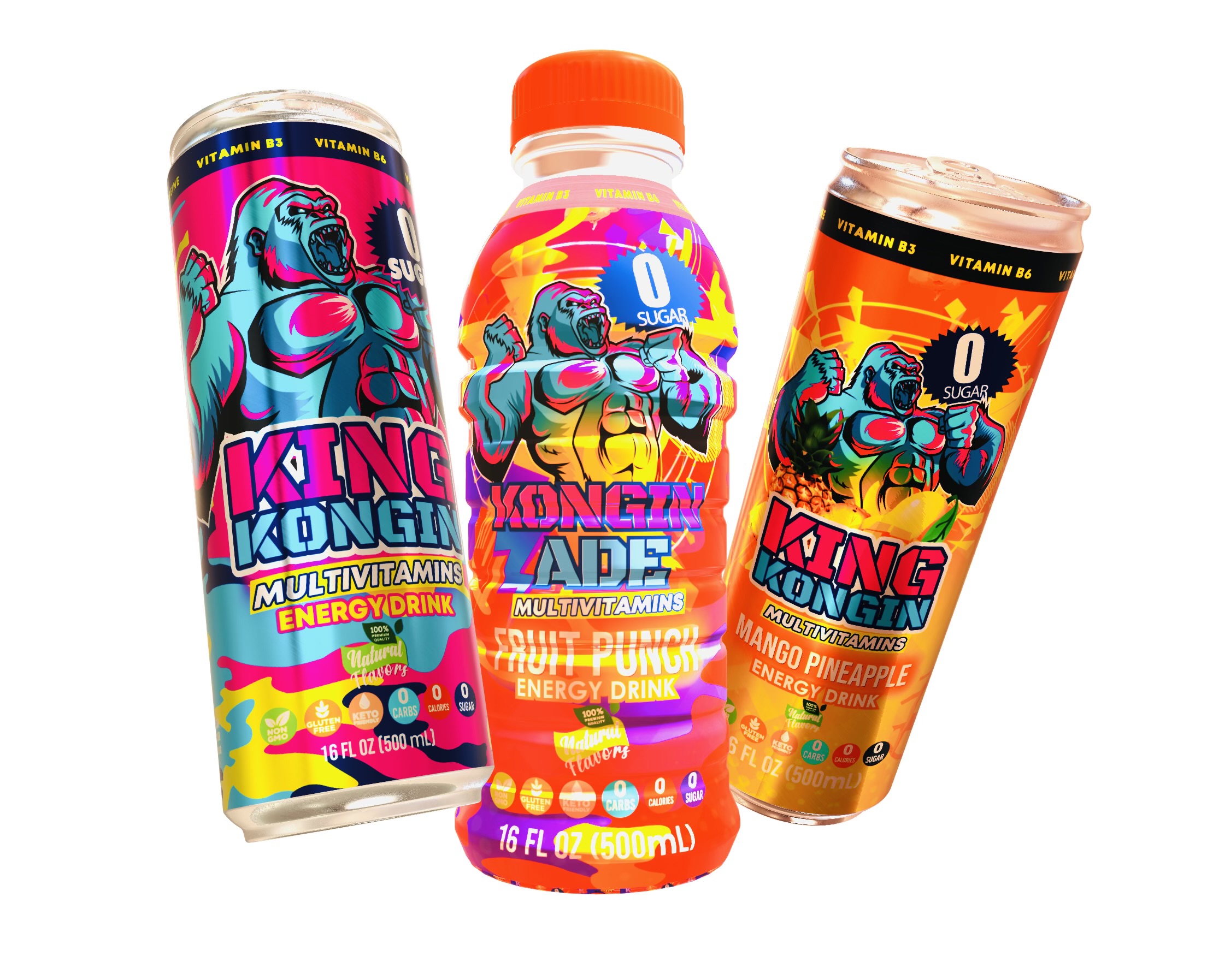 Vitamin Packed New Energy Drink King KongIn Offers All Natural