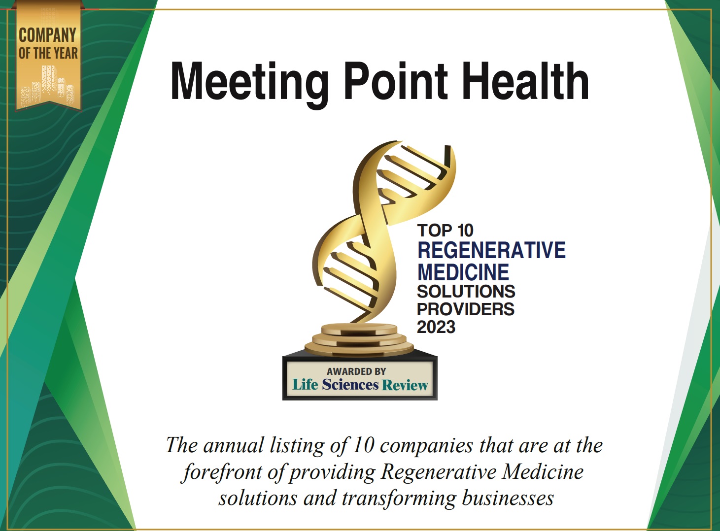 Life Science Review Names Meeting Point Health Top Regenerative