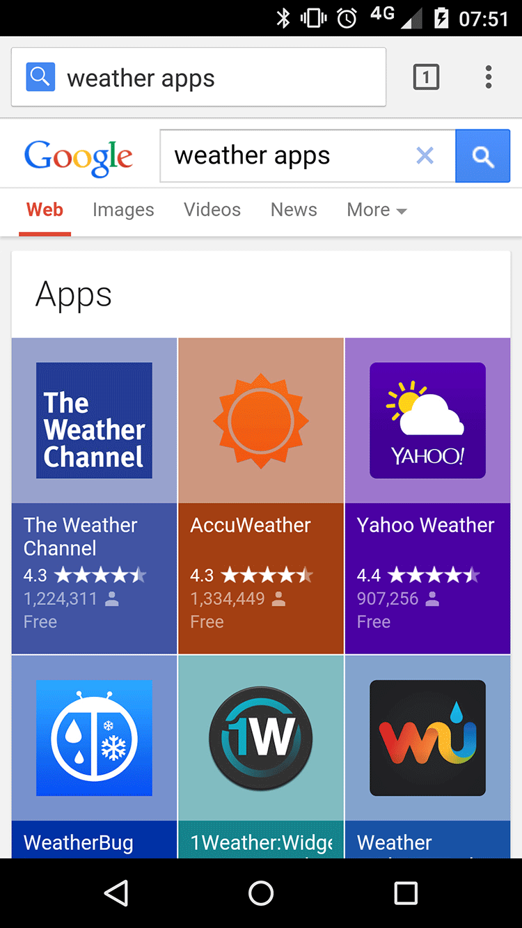 Nouvel affichage pour les applications sur Google Mobile Actualité