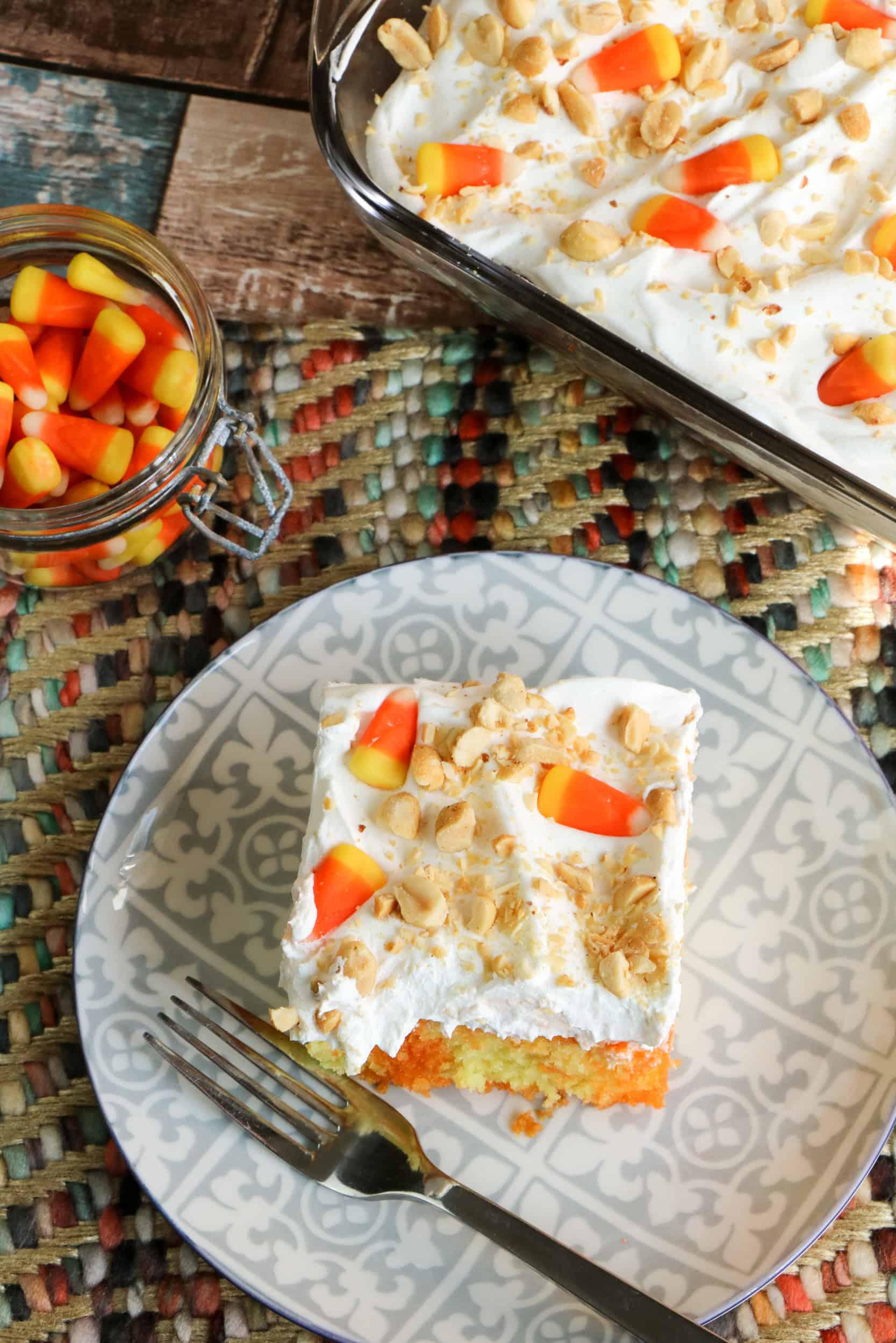 Candy Corn Poke Cake Recipe About a Mom