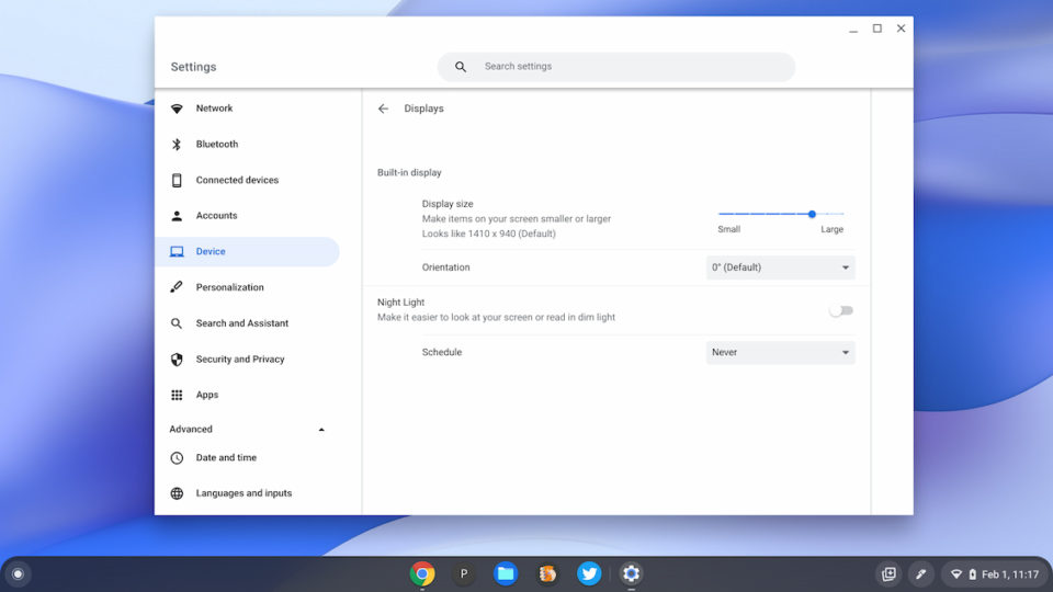 User-controlled Chromebook screen brightness power management Settings