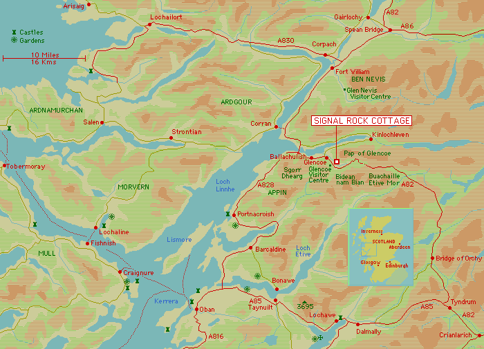 Signal Rock B&B or self catering cottage in Glencoe, Torren, Highlands