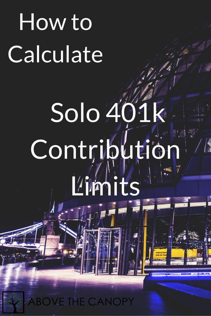 How to Calculate Solo 401k Contribution Limits Above the Canopy