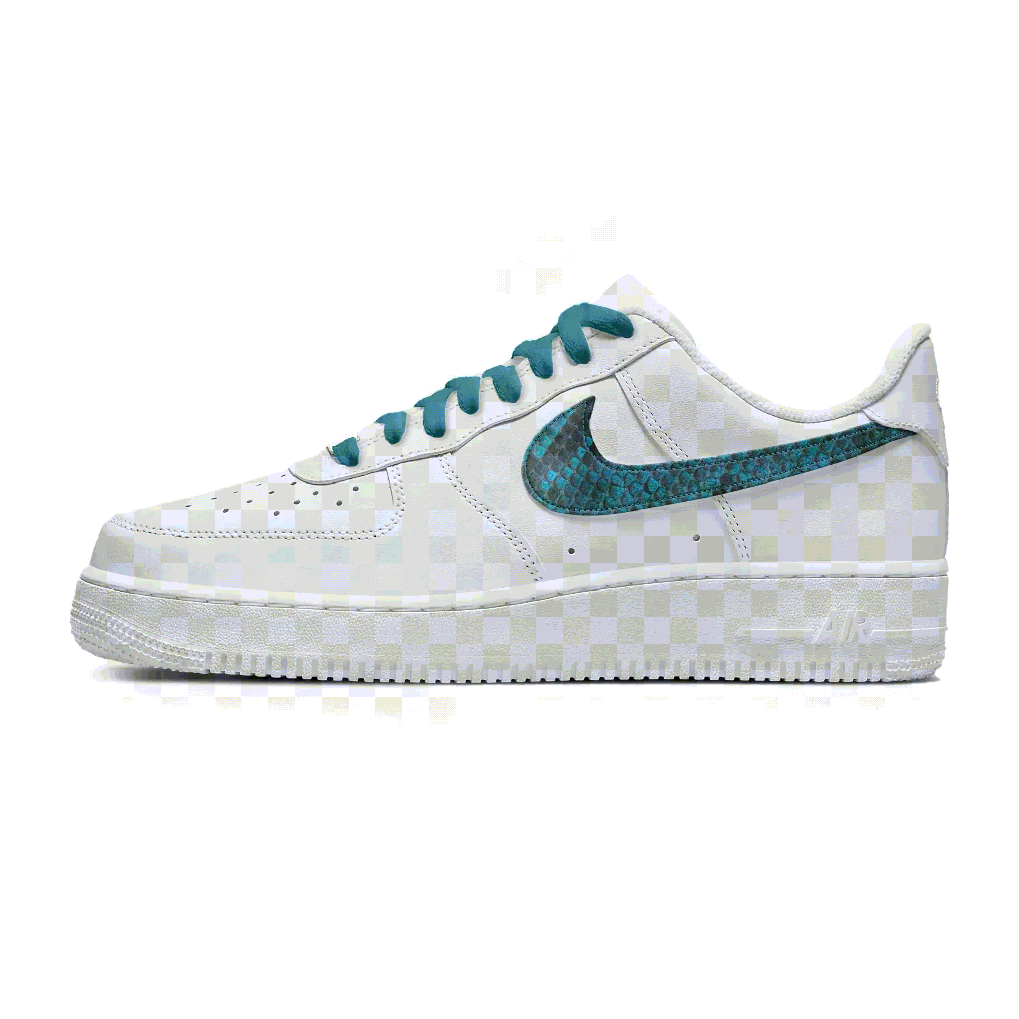 Sneakers Nike Air force 1 Custom Swoosh cuir Python ABP Concept