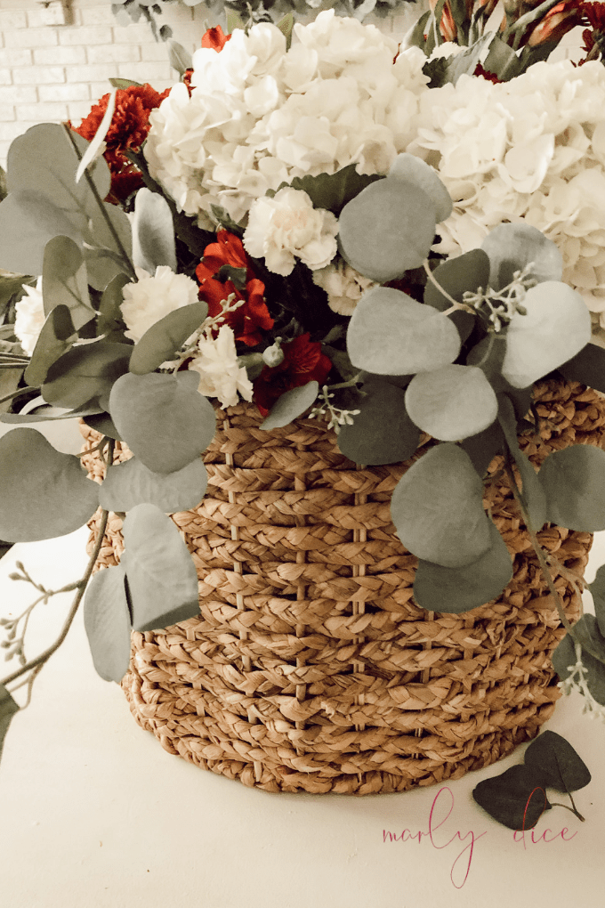 How to Make a Flower Arrangement in a Basket A Brick Home by Marly Dice
