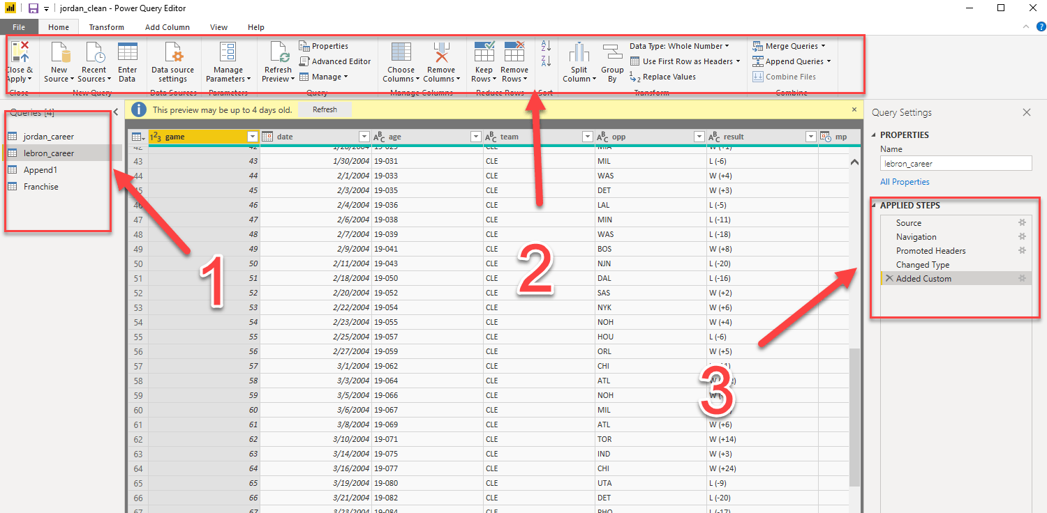 query editor AbsentData