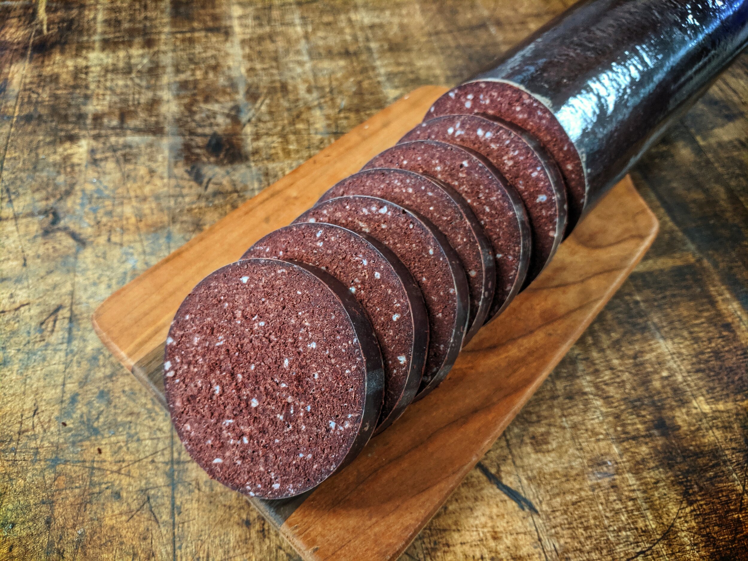 Typical English breakfast Black Pudding