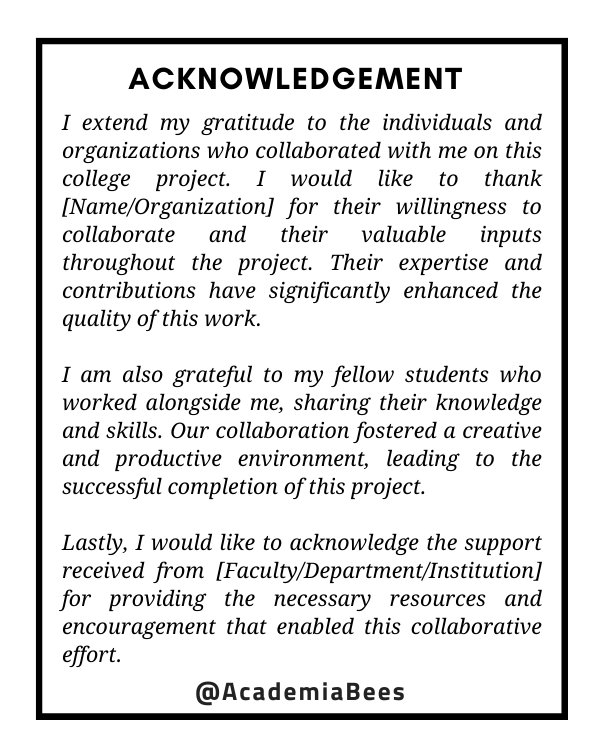 How to Write Acknowledgement for College Project (5 Samples)