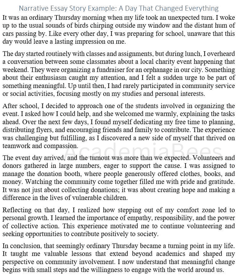 Narrative Essay Examples (8+ Best Samples)