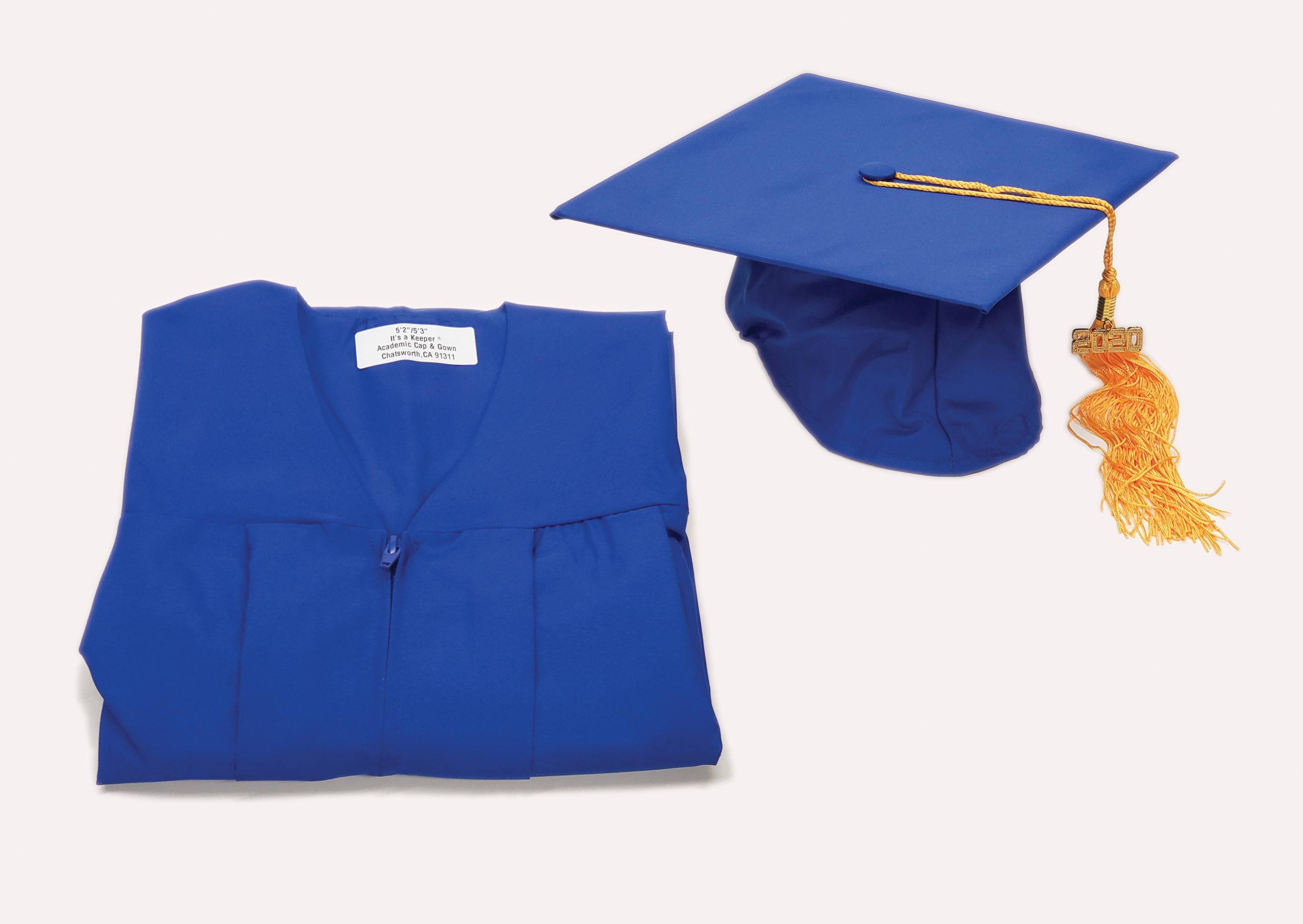 Matte Royal Blue High School Cap, Gown Tassel ubicaciondepersonas