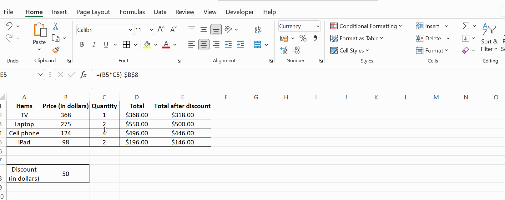 Create an Absolute Reference in Excel Guide AOLCC